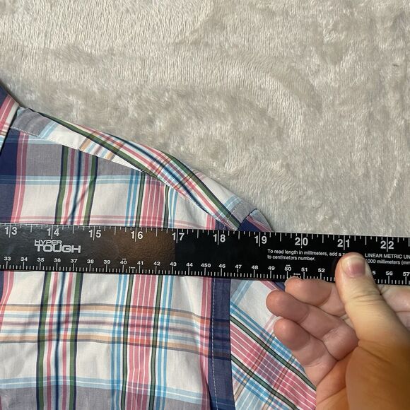 Peter Millar Shirt Blue Plaid Long Sleeve Casual Preppy Button Down Men Size L - Picture 6 of 11